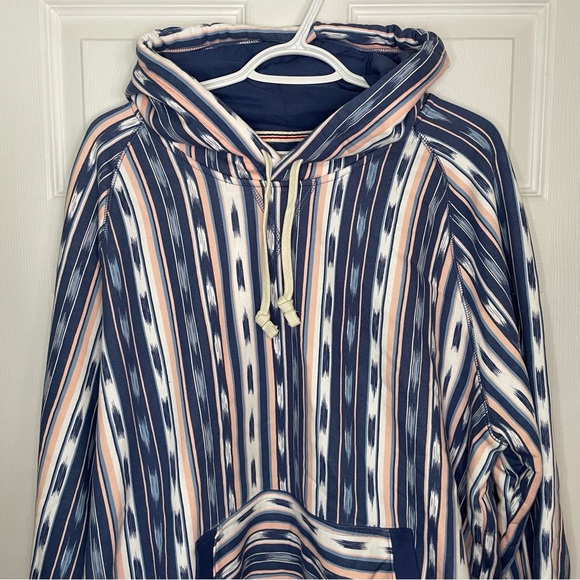 Lands End NWOT Super Sweats oversized Navajo patterned sweatshirt XL - Picture 2 of 7